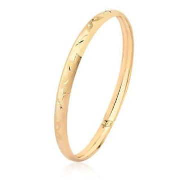 Imagem de Pulseira Bracelete Oca Largo Trabalhada Flor Ouro 10k - MAEHLER Arte E