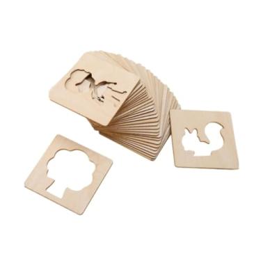 Imagem de Tachiuwa Conjunto de 20 Estênceis de Desenho Infantil para Pintura DIY, Brinquedo Educativo, Moldes de Madeira Leves para Pintura.