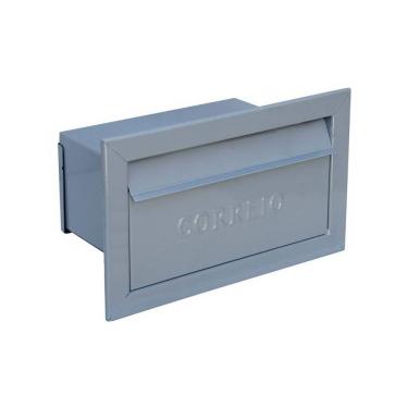 Imagem de Caixa de Correio Cartas Para Muro Detras Cinza 15x23x30cm
