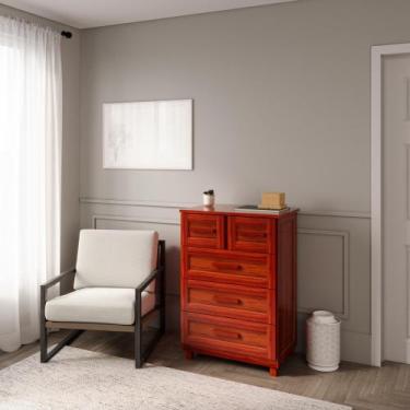Imagem de Cômoda para Quarto 5 Gavetas Madeira Maciça Manaus - Rodmóveis