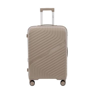 Imagem de Mala Média para Viagem Cruzeiro Polipropileno com Expansão, Marrom