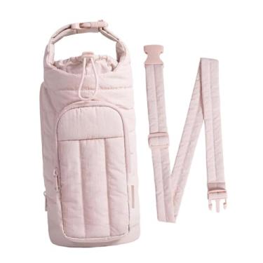 Imagem de Vaveren Bolsa para garrafa de água com alça de mão e compartimento para celular, ideal para academia, viagens e ciclismo, Luz Rosa