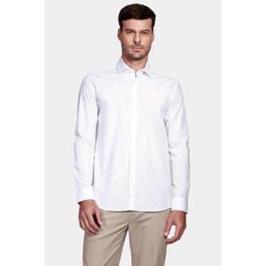 Imagem de Camisa Aramis Manga Longa Slim Tricoline Stretch Liso Branco-Masculino