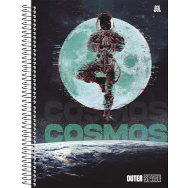 Imagem de Caderno Universitário Animativa, 1 matéria, 80 folhas, Capa Dura, Outer Space, Pacote com 4