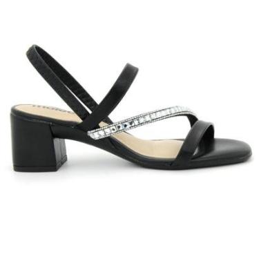 Imagem de Sandalia Moleca 5496.102 Salto Grosso Baixo Brilho Feminino-Feminino