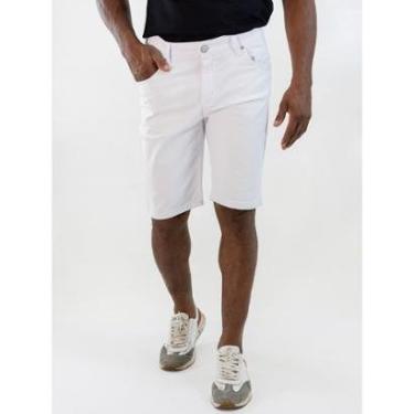 Imagem de Bermuda Masculina Slim Clássica Sarja Branca Anticorpus-Masculino