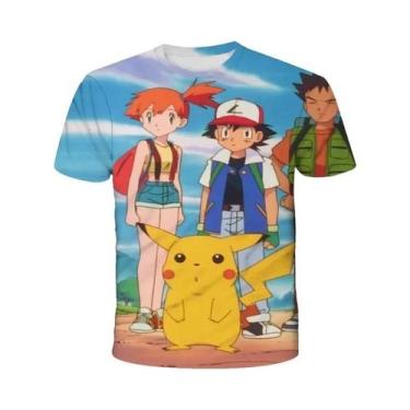 Imagem de Camiseta Infantil 3D De Manga Curta Do Pikachu Pokémon, Moda Casual De