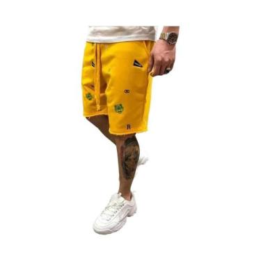 Imagem de Bermuda Cargo Masculina De Algodão Com Caimento Relaxado Para Primaver