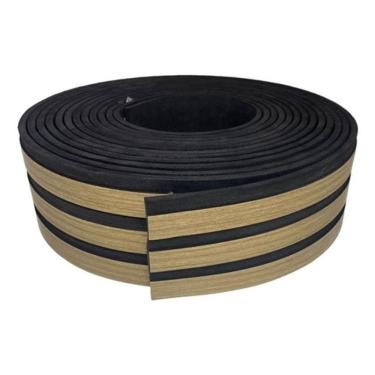 Imagem de Eva Rodape Ripado Laminado Acabamento Madeirado Preto - 10M