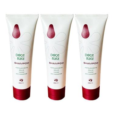 Imagem de Kit 3 Shampoo Fortalecimento Doce Raiz 250ml Natural De Extrato De Batata Doce