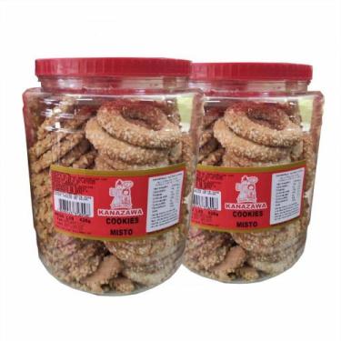 Imagem de Cookie Misto Amendoim/gergelim 420g Kanazawa - (kit com 2)