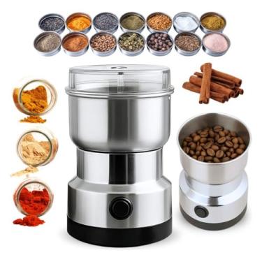 Imagem de Moedor de Café Elétrico 110V em Aço Inoxidável, Compacto e Potente, para Café, Pimenta, Sal, Grãos, Nozes e Especiarias