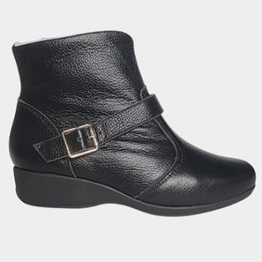 Imagem de Bota Feminina Forrada Lanus Couro Pelinhos Neve Impermeável-Feminino