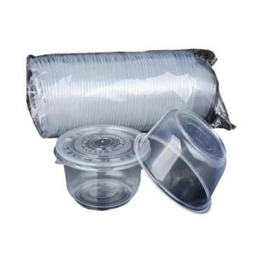 Imagem de 50 Copos Plásticos Descartáveis De 5.5oz Com Tampas Para Sorvetes, Beb