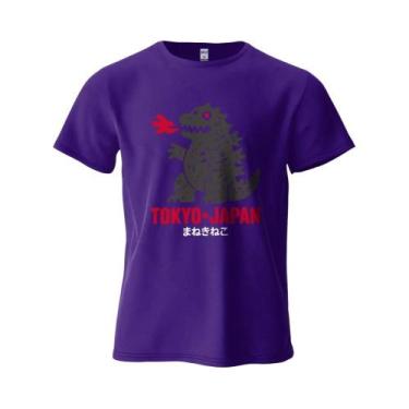 Imagem de Camiseta Masculina Oversized De Algodão Com Estampa De Dinossauro De T