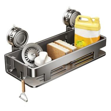 Imagem de Organizador de chuveiro com sucção, prateleira de chuveiro sem perfuração | Rack de banheiro resistente - para , parede, banheiro, apartamento, dormitório, casa, cozinha, quarto