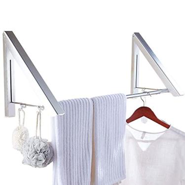 Imagem de Suporte de parede resistente, rack de secagem interno dobrável, cabide de lavanderia com economia de espaço, prateleiras de secagem de roupas dobráveis para uso em banheiro e cozinha