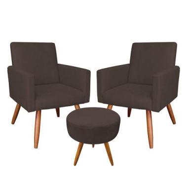 Imagem de Kit 02 poltronas com 01 puff larissa sue - DRossi