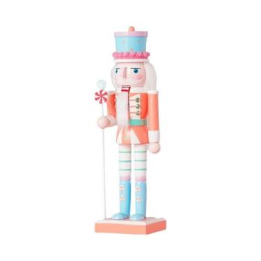 Imagem de Estatueta De Soldado Quebra-Nozes De Madeira De 25cm, Boneco Artesanal