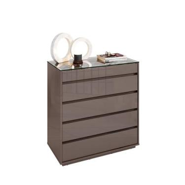 Imagem de Cômoda Organizadora Ellie 5 Gavetas Cinza Pérola C02 - D'Rossi - DRoss