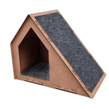 Imagem de Camas Cama Pet Casa pra Gato com Rampa e Arranhador Nicho Playground para Gatos Caminha Felinos Espaço Pet Cama Para Pet(Casa MARROM NOGUEIRA)
