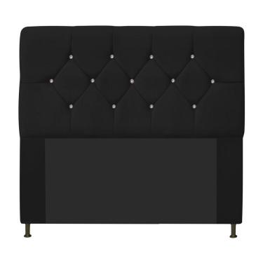 Imagem de Cabeceira Casal 140 Cm Cama Box Suede Marrom