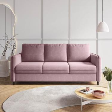 Imagem de Sofá 3 Lugares em Veludo Orquídea CabeCasa MadeiraOriginals - CabeCasa