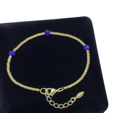 Imagem de Pulseira Cristal Facetado Cordão Banho Ouro 18k 3115 - Trs Chic Joias,