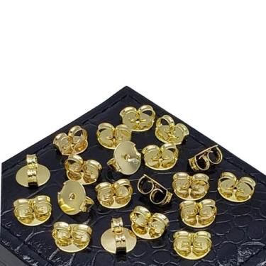 Imagem de Tarraxas Para Brincos 10 Pares 8mm Banho De Ouro 18k 3471A - Trs Chic 