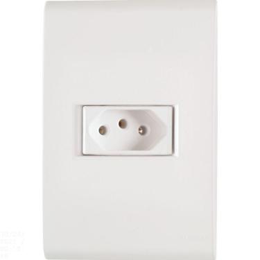 Imagem de Conjunto 4x2 Com 1 Tomada 2p+t Tramontina Liz 20 A 250 V Branco Tramontina