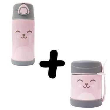 Imagem de Kit Pote com Colher e Garrafa Térmica para Viagem Escola Passeios Gumy