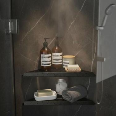 Imagem de Prateleira De Canto Aço Inox Grega - Grego Metal, Preto Fosco