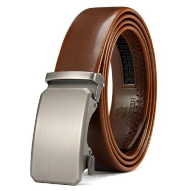 Imagem de Cinto de catraca CHAOREN Leather para homens de 3,5 cm, microajustável