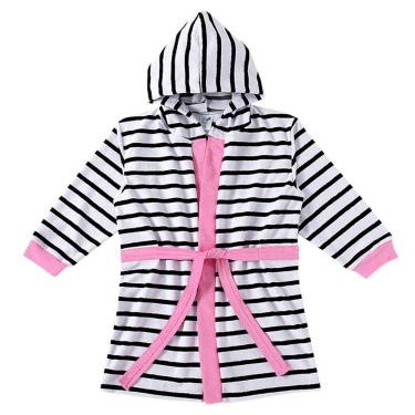 Imagem de Roupão Praia Infantil Atoalhado com Capuz Listrado Tip Top-Feminino