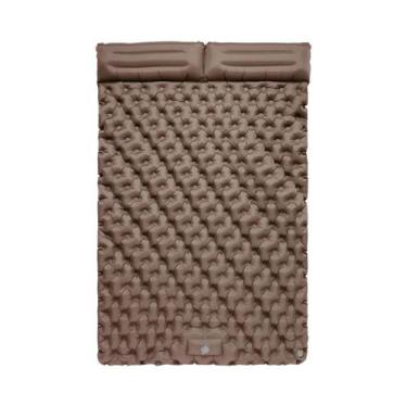 Imagem de Colchão De Ar Inflável Duplo Para Camping Com Almofada E Bomba Para Vi