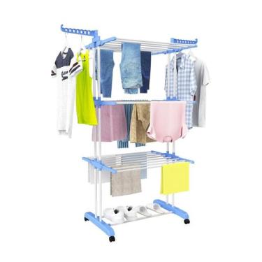 Imagem de Varal de Chão Dobrável com Rodinhas 3 Andares Alta Resistência Multius