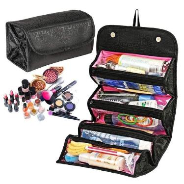 Imagem de Necessaire Viagem Maleta Frasqueira Organizador Maquiagem Cosméticos Portátil Feminina Masculina