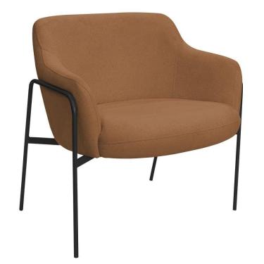 Imagem de Poltrona Decorativa Jade Base Aço Preto Bouclé Terracota - Nexta Casa