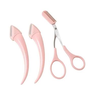 Imagem de Tesoura Profissional Feminina Para Sobrancelhas Com Pente, Aparador E 
