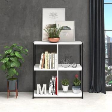 Imagem de Estante Use Menor Web Office Branco com Preto 80x39x88