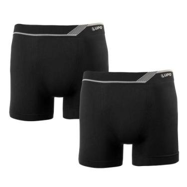 Imagem de Cueca Lupo Boxer Kit c/ 2 00436 P, Preto, G