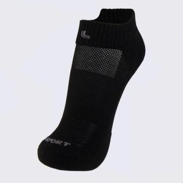 Imagem de Meia Lupo Cano Baixo Dry Fit Running Logo Preta, 37-40