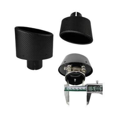 Imagem de Ponta De Escape Em Fibra De Carbono Fosca, Silenciador Oval Em Aço Ino