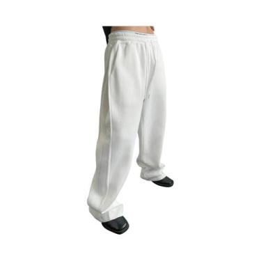 Imagem de Calças De Moletom Masculinas Largas E Oversized Com Corte Reto, Cordão