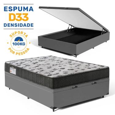 Imagem de Cama Box Baú com Colchão de Espuma D33 Ortopédico Ortobom ISO 100 Viúva 128cm