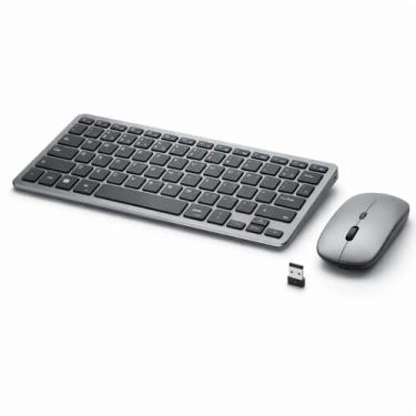Imagem de Teclado e Mouse Sem Fio, Bluetooth ABNT2, Recarregável USB-C, Silencioso, Compatível Notebook, PC, Tablet, Celular, Conexão 2.4GHz, Design Slim Compacto