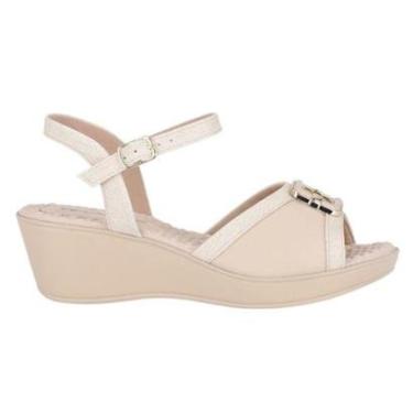 Imagem de Sandália Piccadilly Cecilia Salto Anabela Feminino - Bege 38-Feminino