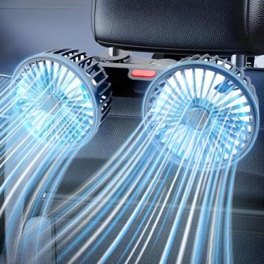 Imagem de Ventilador de carro KINOWJI com cabeça dupla alimentada por USB para b