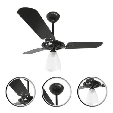 Imagem de Ventilador Teto Yris 150W Ventex Preto Silencioso Turbo Vento Potente 