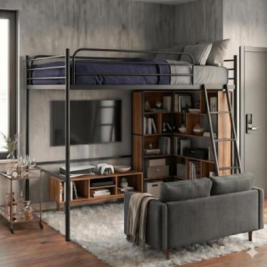 Imagem de Beliche Suspenso de Ferro Casal Nick - Camas & Beliches, Preto